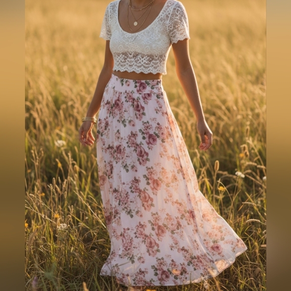 Forever21 floral maxi skirt - Picture 5 of 5